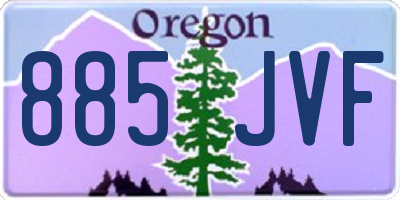 OR license plate 885JVF