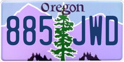 OR license plate 885JWD