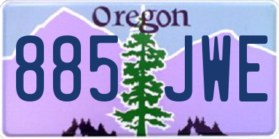 OR license plate 885JWE