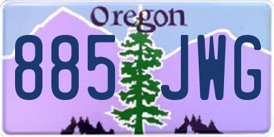 OR license plate 885JWG