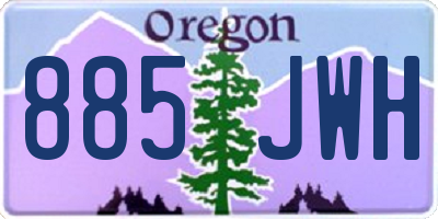 OR license plate 885JWH
