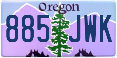 OR license plate 885JWK