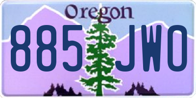 OR license plate 885JWO