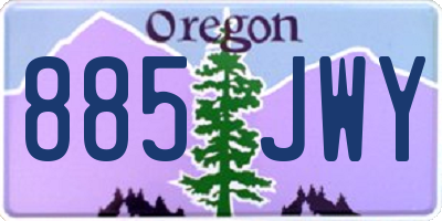 OR license plate 885JWY