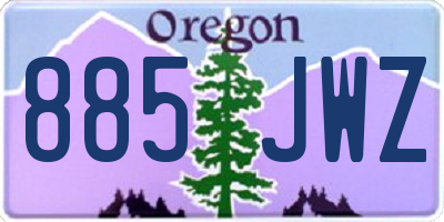 OR license plate 885JWZ