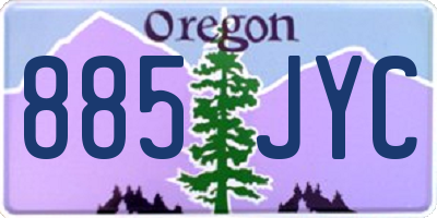 OR license plate 885JYC