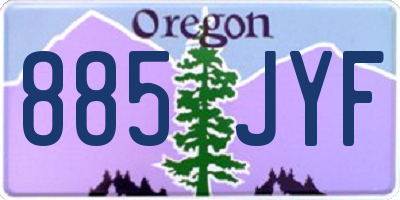 OR license plate 885JYF