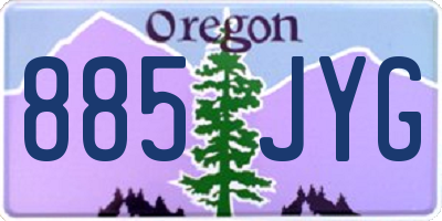 OR license plate 885JYG