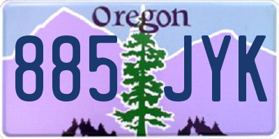 OR license plate 885JYK