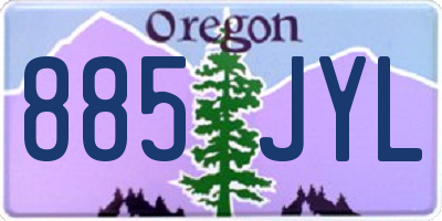 OR license plate 885JYL