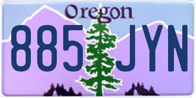 OR license plate 885JYN