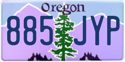 OR license plate 885JYP