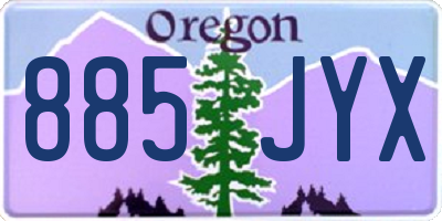 OR license plate 885JYX