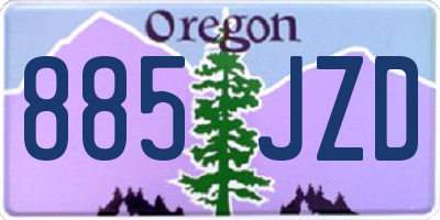OR license plate 885JZD