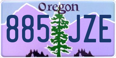 OR license plate 885JZE