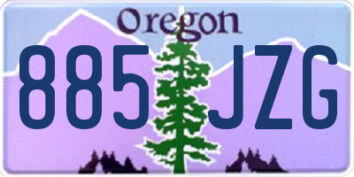OR license plate 885JZG