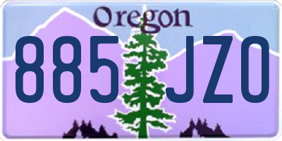 OR license plate 885JZO