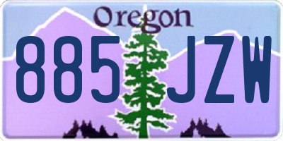 OR license plate 885JZW