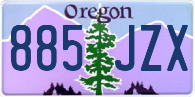OR license plate 885JZX