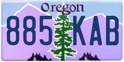 OR license plate 885KAB