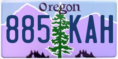 OR license plate 885KAH