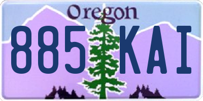OR license plate 885KAI