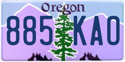 OR license plate 885KAO