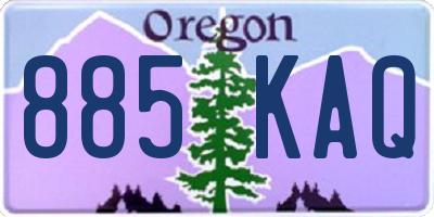 OR license plate 885KAQ