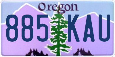 OR license plate 885KAU
