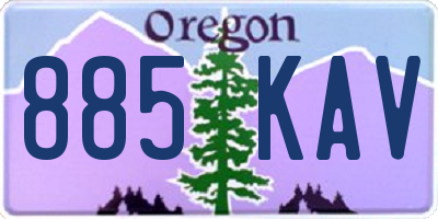 OR license plate 885KAV