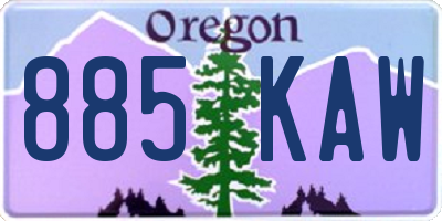OR license plate 885KAW