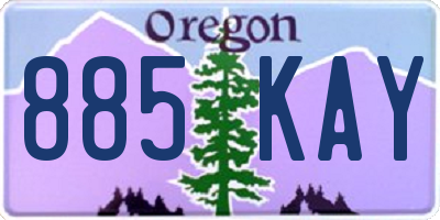 OR license plate 885KAY
