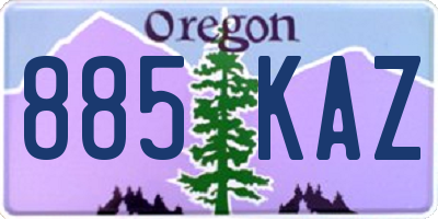 OR license plate 885KAZ