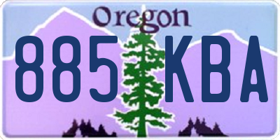 OR license plate 885KBA