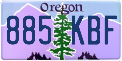 OR license plate 885KBF