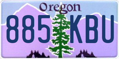 OR license plate 885KBU