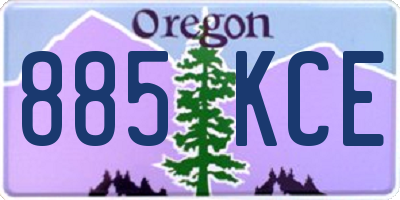 OR license plate 885KCE