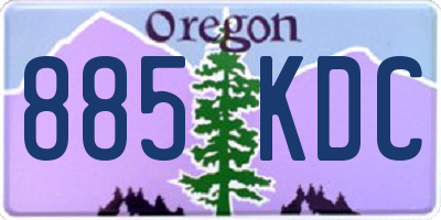 OR license plate 885KDC