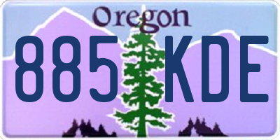 OR license plate 885KDE