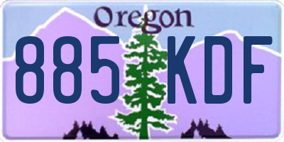 OR license plate 885KDF