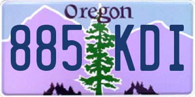 OR license plate 885KDI