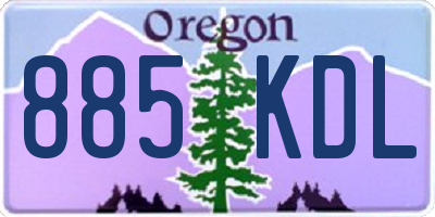 OR license plate 885KDL