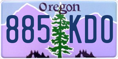 OR license plate 885KDO