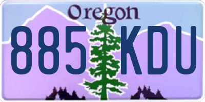 OR license plate 885KDU