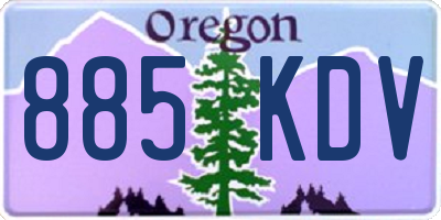 OR license plate 885KDV