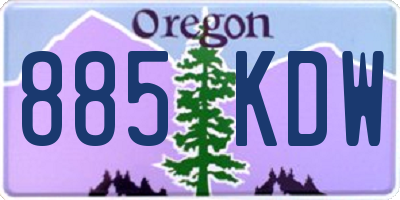 OR license plate 885KDW