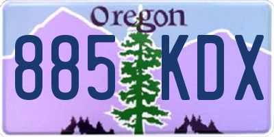 OR license plate 885KDX