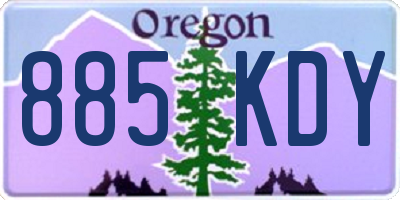 OR license plate 885KDY
