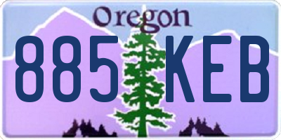 OR license plate 885KEB