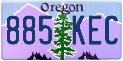 OR license plate 885KEC